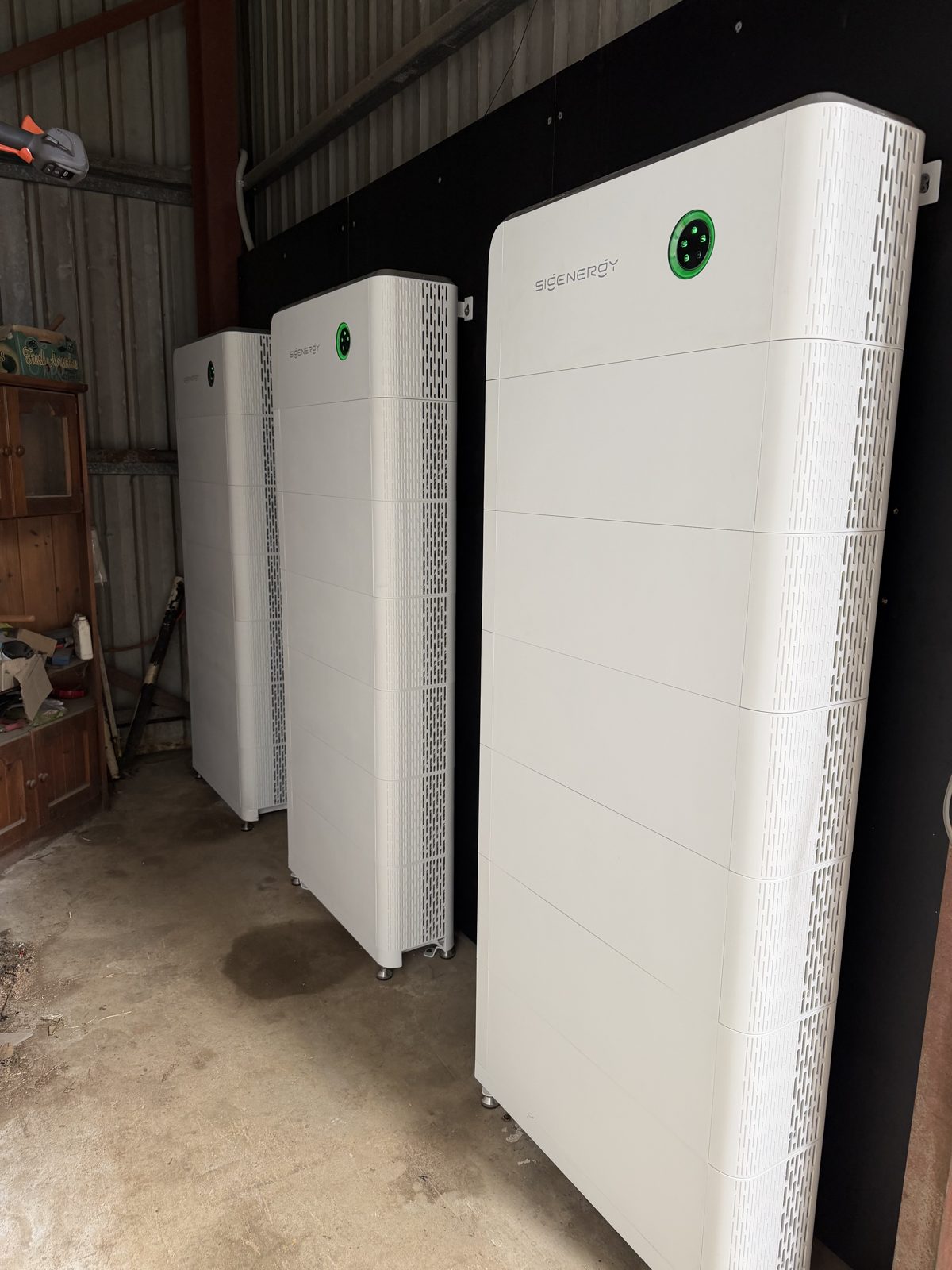 Three SigEnergy home battery stacks installed by HJP Electrical for a Northern Rivers property